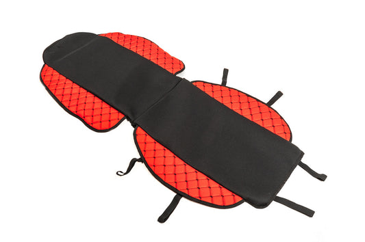 Car Seat Cover ECO and Fabric (1 pc, Red with Black Stitching + Fabric) - image 2