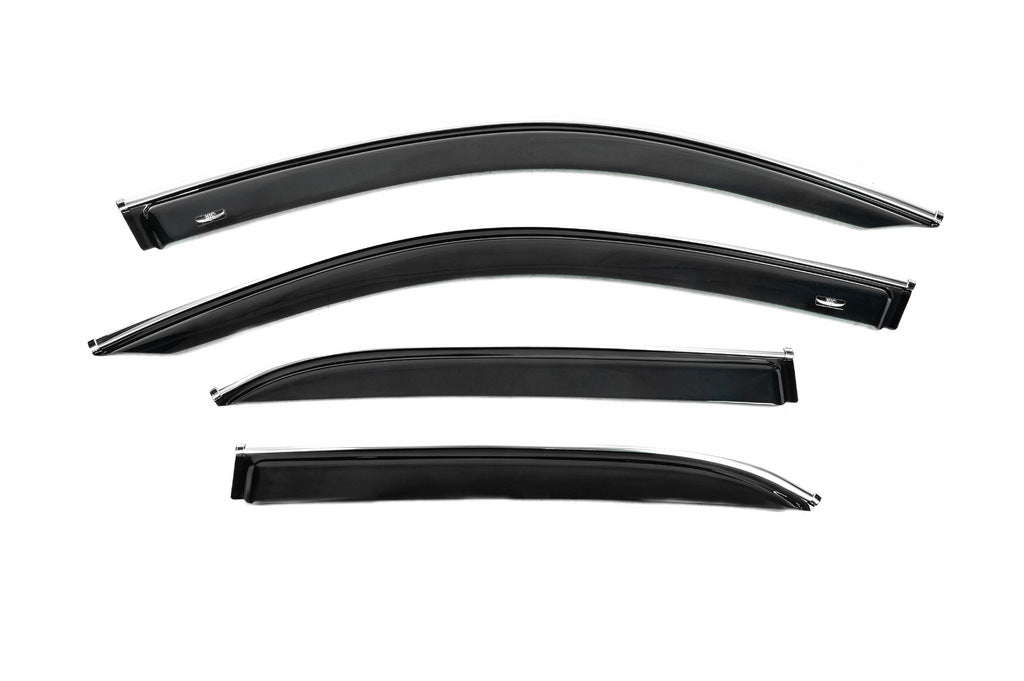 Window deflectors with chrome trim (4 pcs, HIC) for Mercedes GLE W167 2018- - image 1
