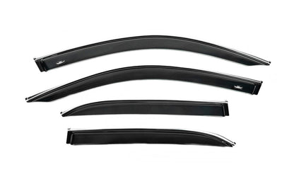 Window deflectors with chrome trim (4 pcs, HIC) for Mercedes GLE W167 2018- - image 1