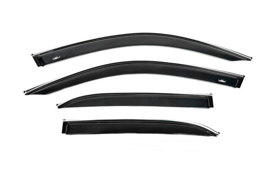 Window deflectors with chrome trim (4 pcs, HIC) for Mercedes GLE W167 2018- - image 1