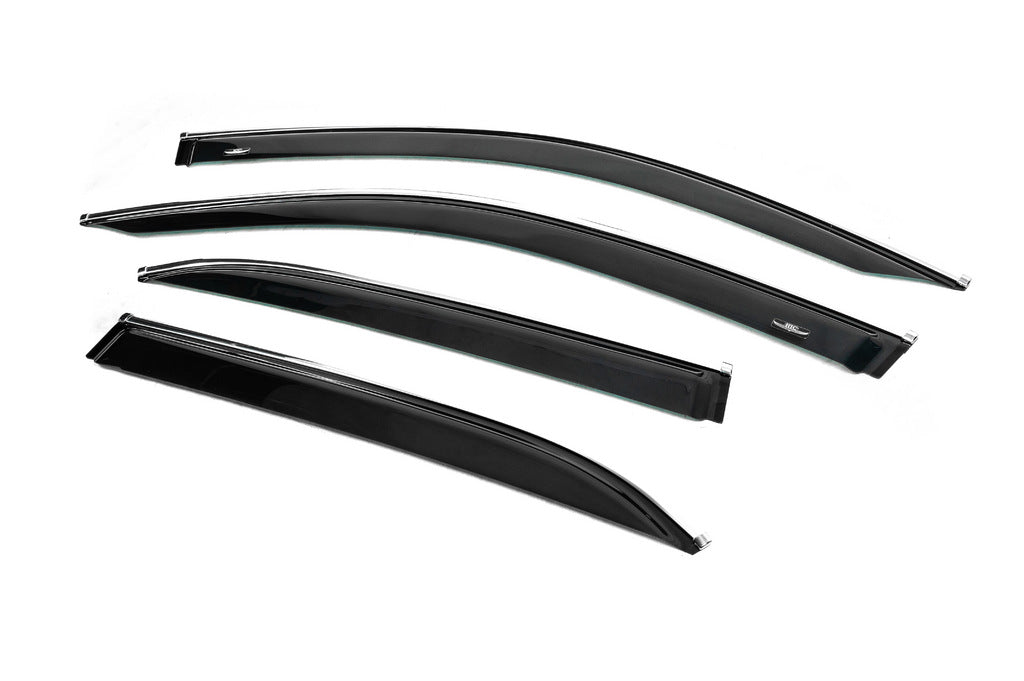 Window deflectors with chrome trim (4 pcs, HIC) for Mercedes GLE W167 2018- - image 2
