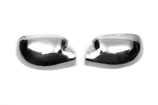 Covers for mirrors upper part (2 pcs, stainless steel) for Dacia Logan I 2005-2008 - Reelken Auto