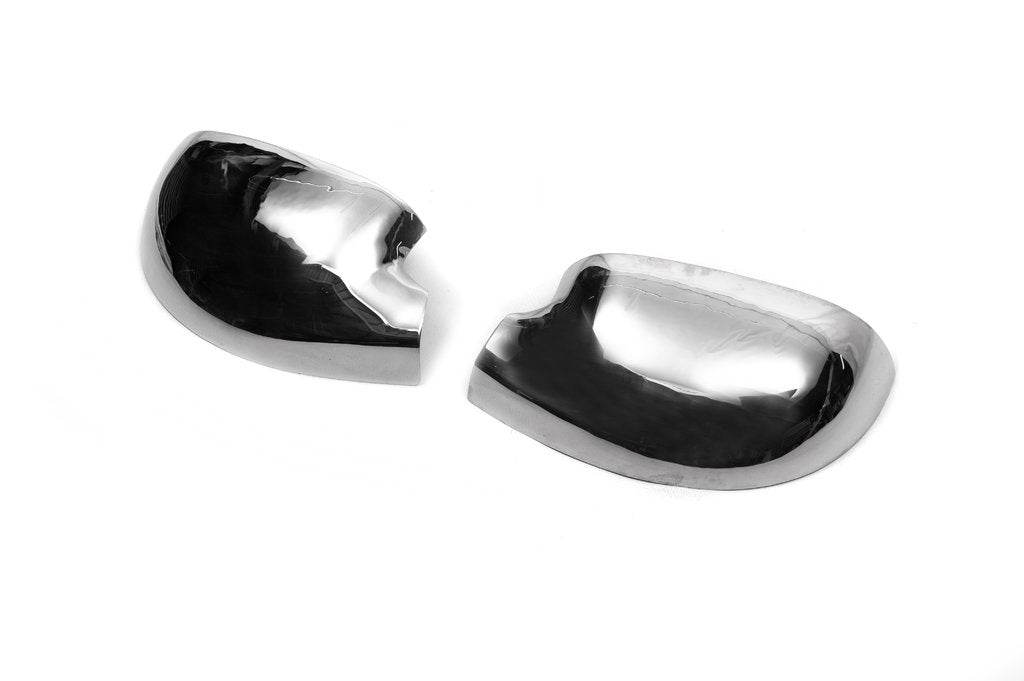 Covers for mirrors upper part (2 pcs, stainless steel) for Dacia Logan I 2005-2008 - Reelken Auto