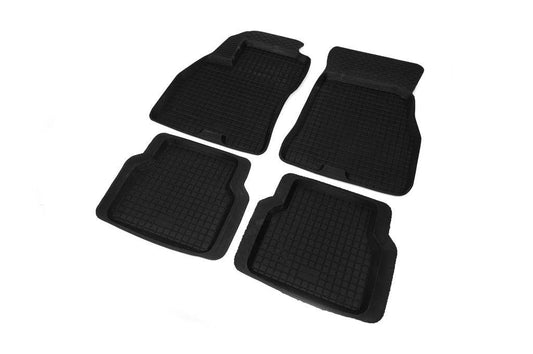 Rubber mats with a border (4 pcs., Polytep) for Fiat Doblo II 2010-2022 - Reelken Auto