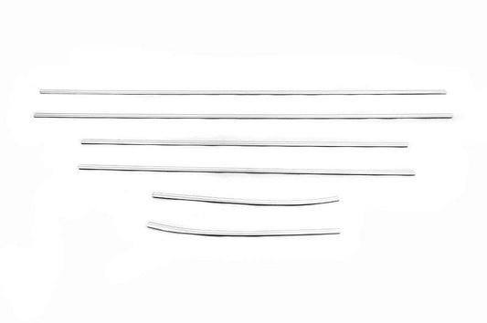 Edging of glass (6 pieces, stainless steel.) for Hyundai I-10 2008-2013 - Reelken Auto