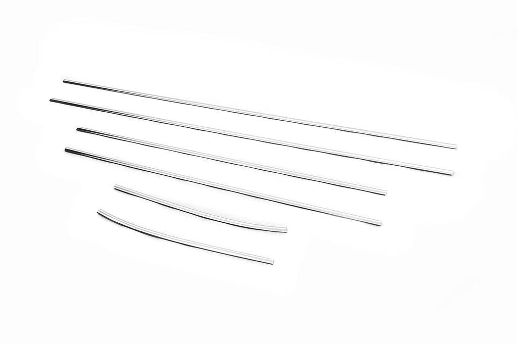 Edging of glass (6 pieces, stainless steel.) for Hyundai I-10 2008-2013 - Reelken Auto