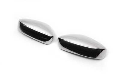 Mirror covers without indicator cut-out (2 pcs, stainless steel) for Skoda Rapid 2012-2019 - image 3