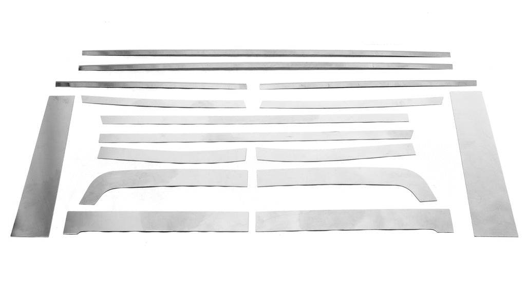 A set of window moldings (stainless steel, 16 pcs.) for Toyota FJ Cruiser - Reelken Auto