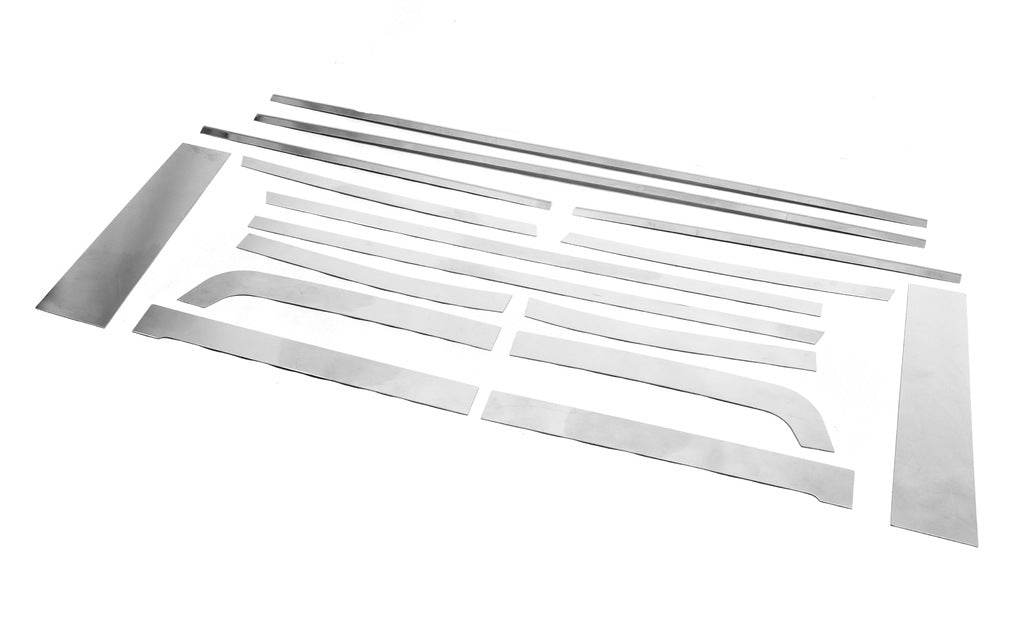 A set of window moldings (stainless steel, 16 pcs.) for Toyota FJ Cruiser - Reelken Auto