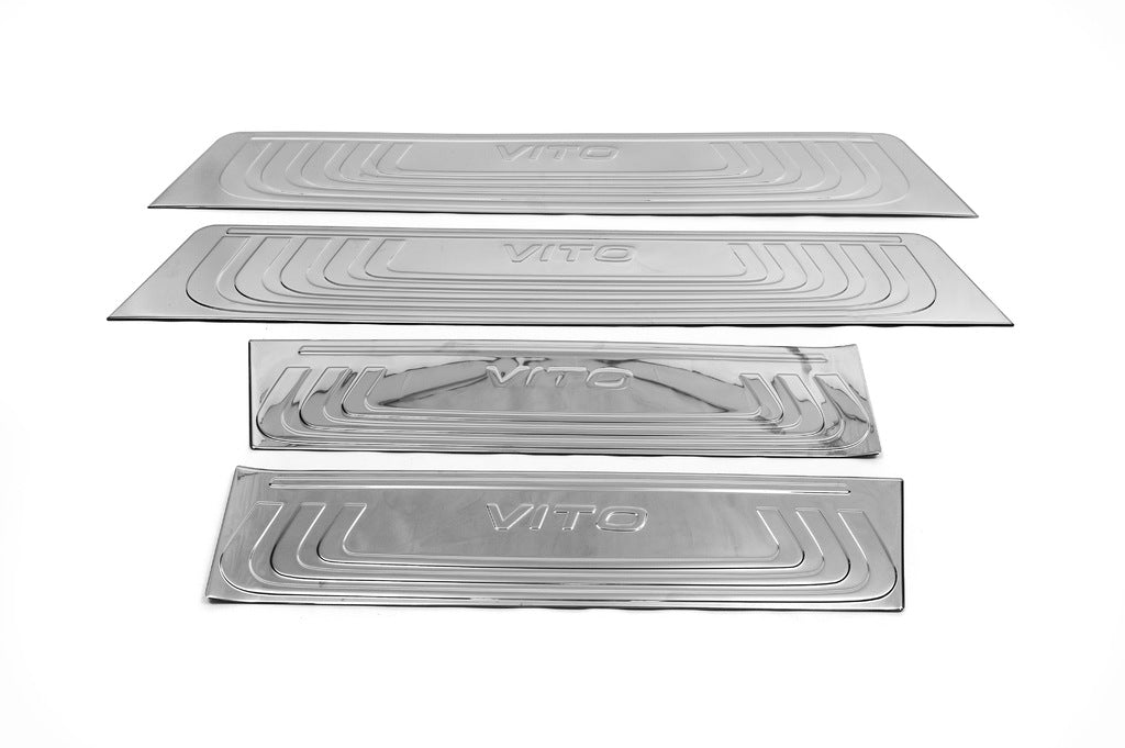 Interior door sills Black Chrome (stainless steel) for Mercedes Vito / V-class W447 2014↗ year - image 2