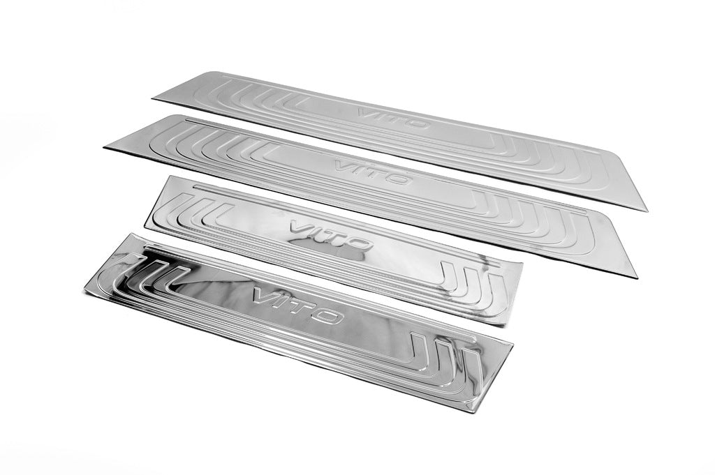 Interior door sills Black Chrome (stainless steel) for Mercedes Vito / V-class W447 2014↗ year - image 4