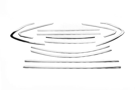 Full glass bezel (Sedan, 12 pieces, stainless steel) for Opel Astra J 2009-2015 - Reelken Auto