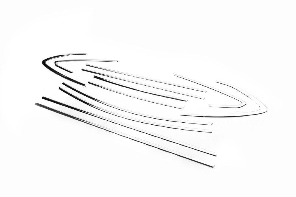Full glass bezel (Sedan, 12 pieces, stainless steel) for Opel Astra J 2009-2015 - Reelken Auto