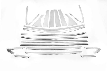 Full edging for glass and pillars LIBAO (20 pcs, stainless steel) for Hyundai IX-35 2010-2015 - Reelken Auto