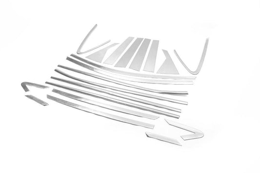 Full edging for glass and pillars LIBAO (20 pcs, stainless steel) for Hyundai IX-35 2010-2015 - Reelken Auto