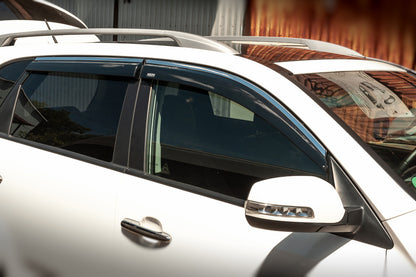 Window deflectors with chrome trim (4 pcs, Niken) for Kia Sorento II XM 2009-2014 - image 1