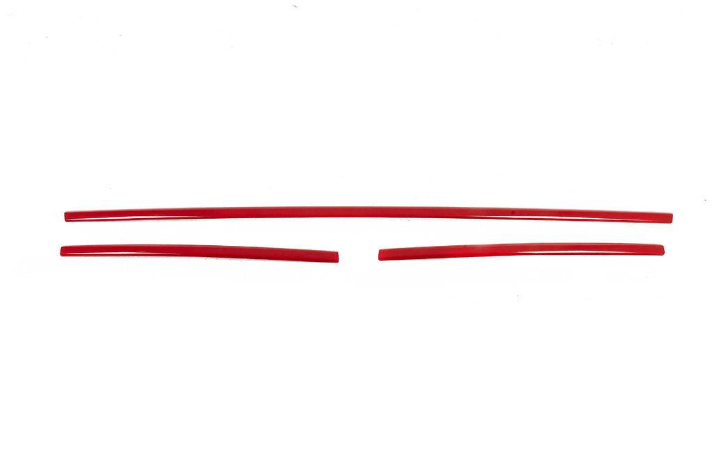 Pads on the bumper grill 2015-2019 (3 pieces, red) for Volkswagen T6 - Reelken Auto