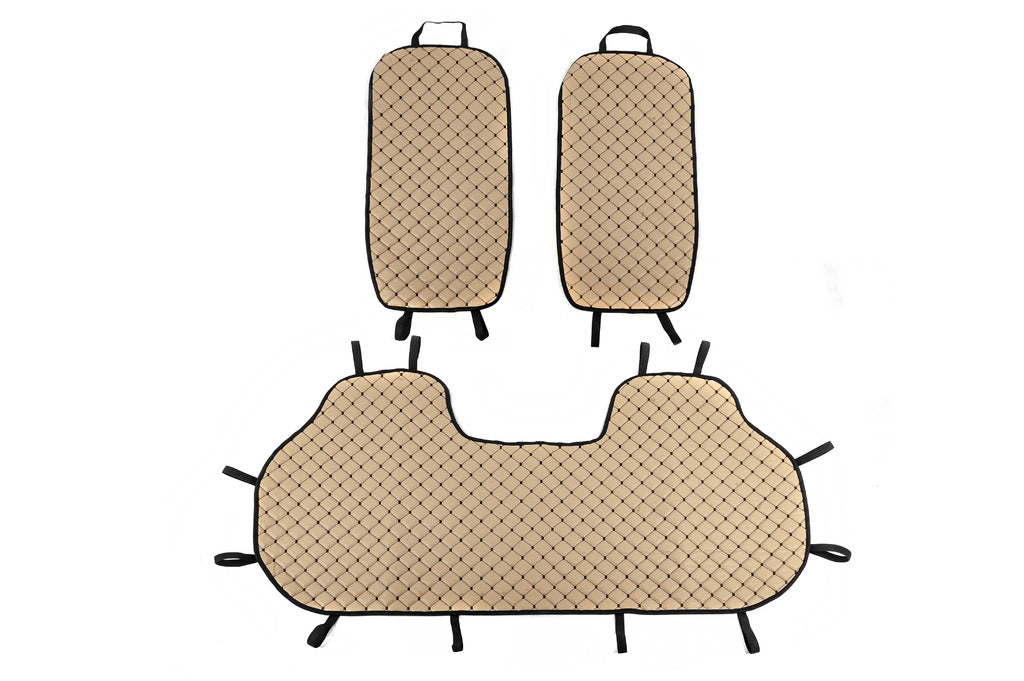 Rear seat covers (set, Beige with black stitching) - image 1