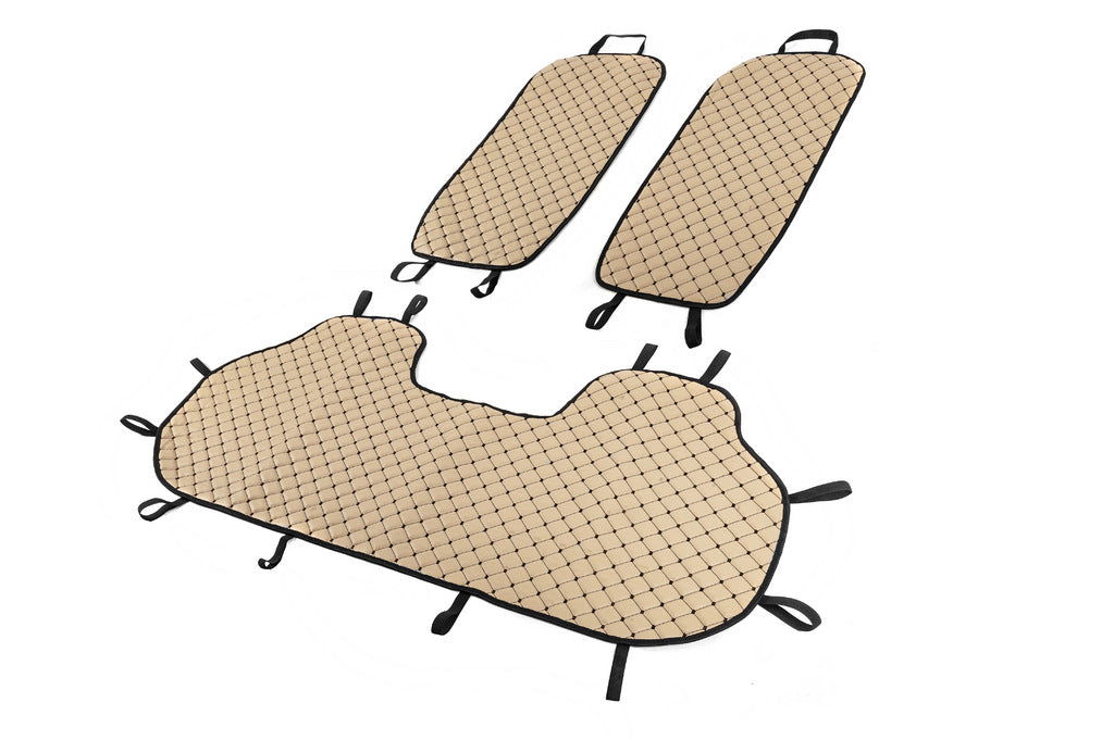 Rear seat covers (set, Beige with black stitching) - image 2