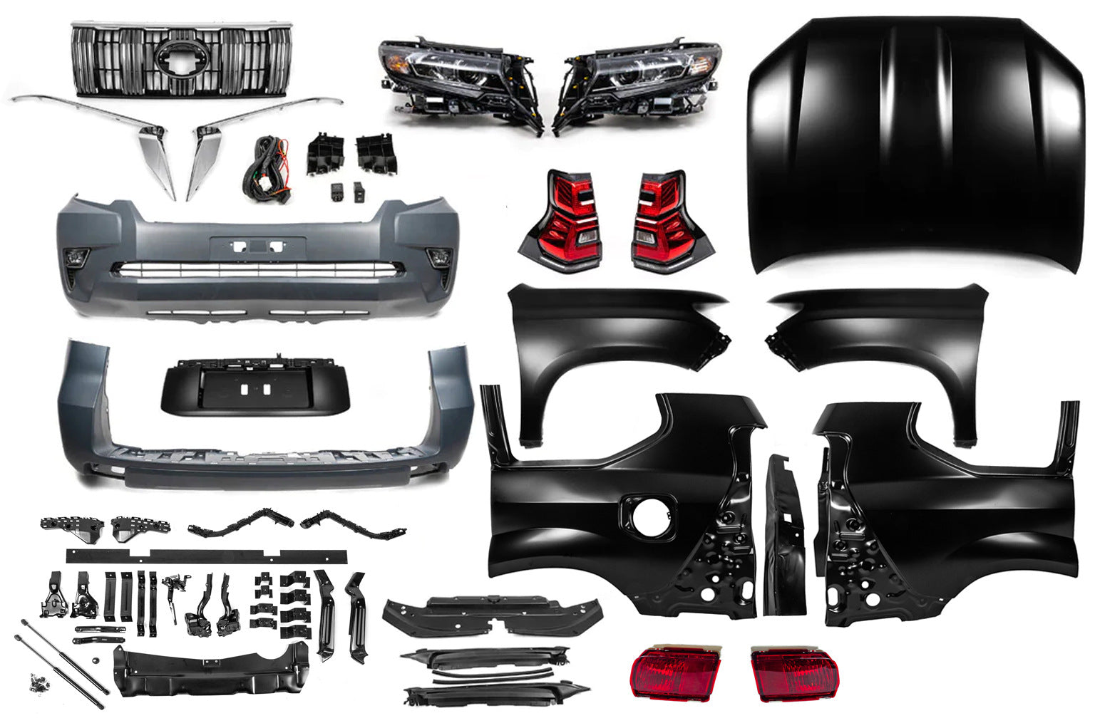 Facelift Kit to Toyota Land Cruiser Prado 150 2017+ for Toyota Land Cruiser Prado 120 2002-2009 - image 2