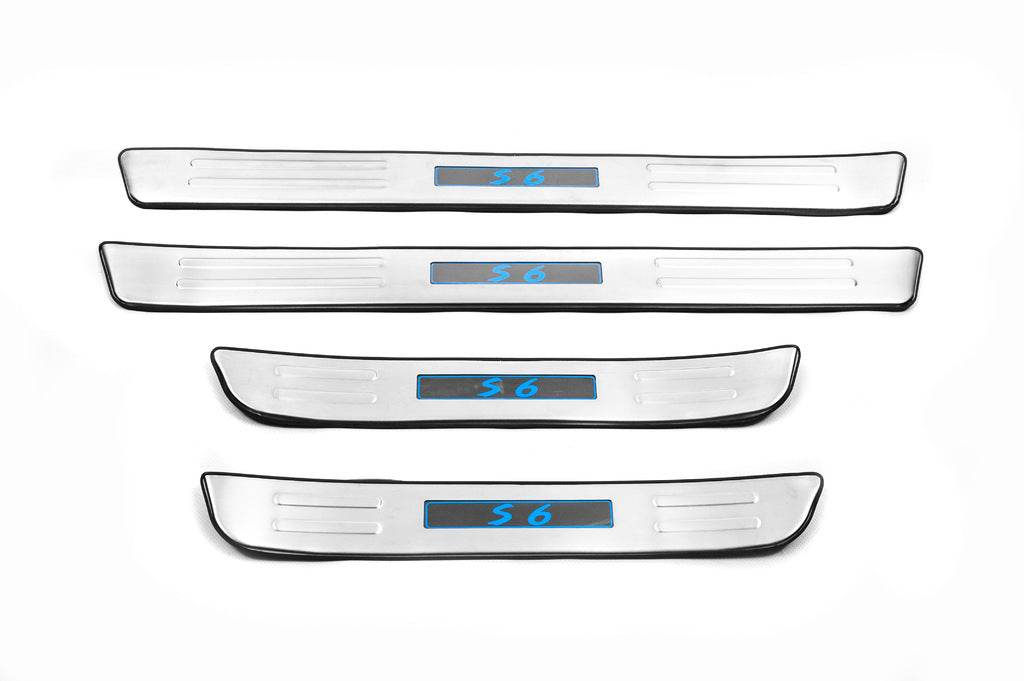 Door sills Libao LED (4 pcs, stainless steel) for BYD S6 - Reelken Auto