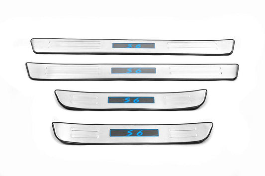 Door sills Libao LED (4 pcs, stainless steel) for BYD S6 - Reelken Auto