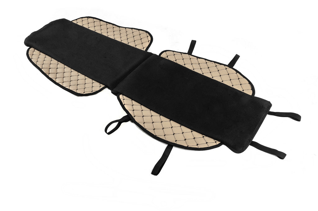 Car Seat Cover ECO and Fabric (1 pc, Beige with Black Stitching + Fabric) - image 2