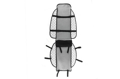 Car Seat Cover ECO and Fabric (1 pc, Beige with Black Stitching + Fabric) - image 3