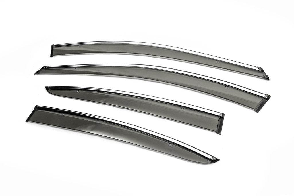 Visors with chrome SD (4 pcs, ABM) for Chevrolet Cruze 2009-2015 - Reelken Auto