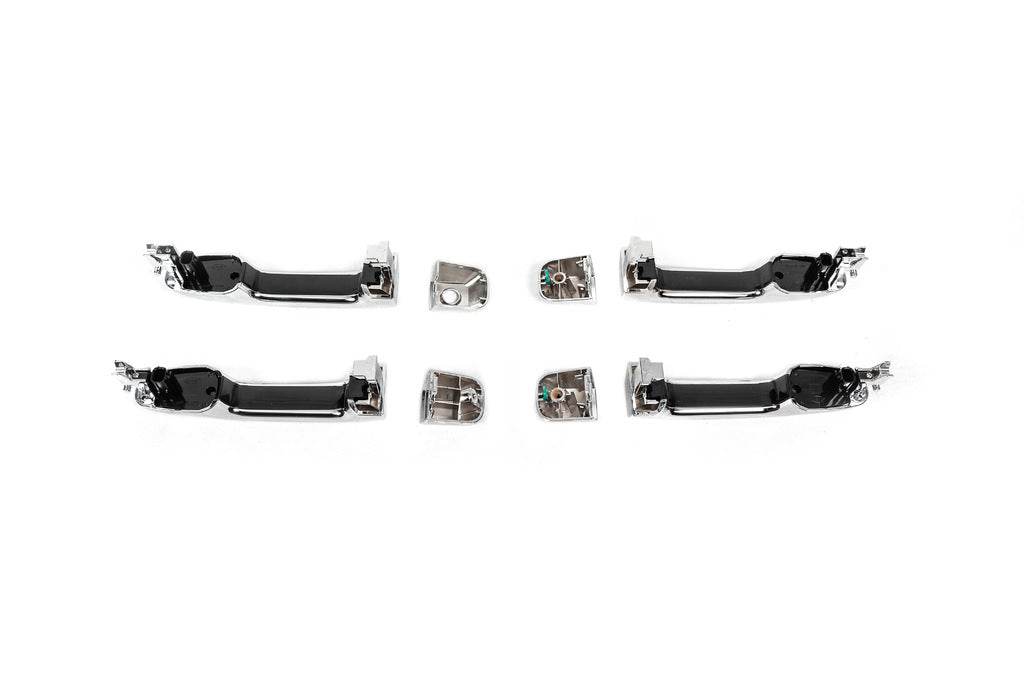 Door handles assembly 2015-2021 (Chrome, 4 pcs.) for Toyota Land Cruiser 200 - Reelken Auto