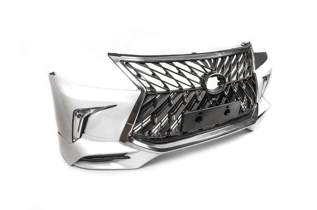 Front bumper for 2008-2015 in the style of restyling (for painting) for Lexus LX570/450d - Reelken Auto