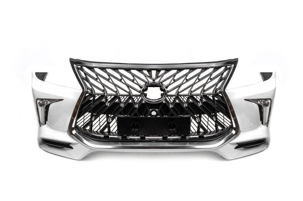 Front bumper for 2008-2015 in the style of restyling (for painting) for Lexus LX570/450d - Reelken Auto