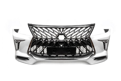Front bumper for 2008-2015 in the style of restyling (for painting) for Lexus LX570/450d - Reelken Auto