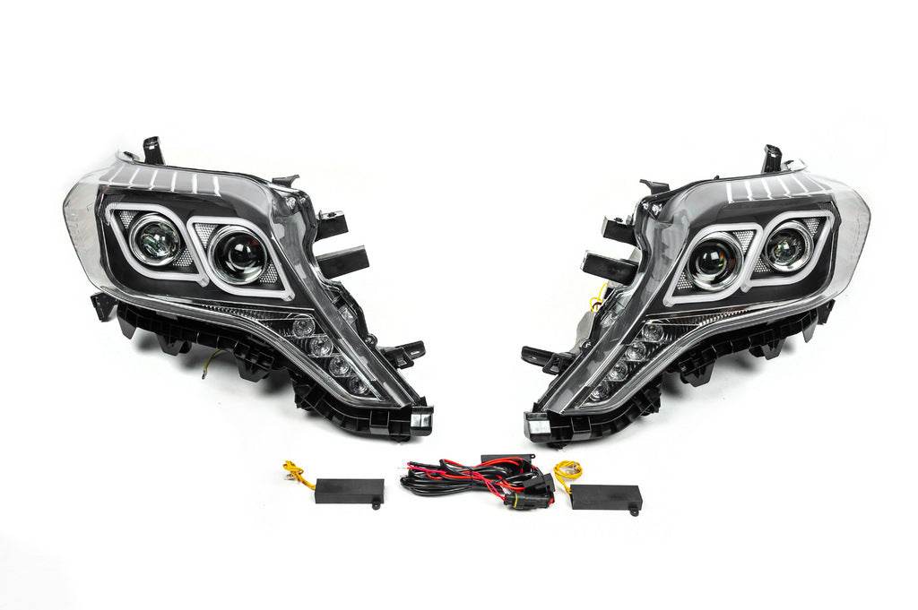 FullLED front optics (2013-2017, 2 pcs) for Toyota Land Cruiser Prado 150 - Reelken Auto