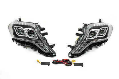 FullLED front optics (2013-2017, 2 pcs) for Toyota Land Cruiser Prado 150 - Reelken Auto