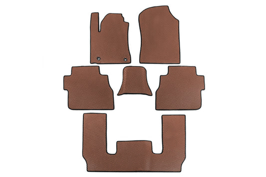 3-row polyurethane mats (EVA, brick) for Toyota Sequoia 2007-2022 - image 1