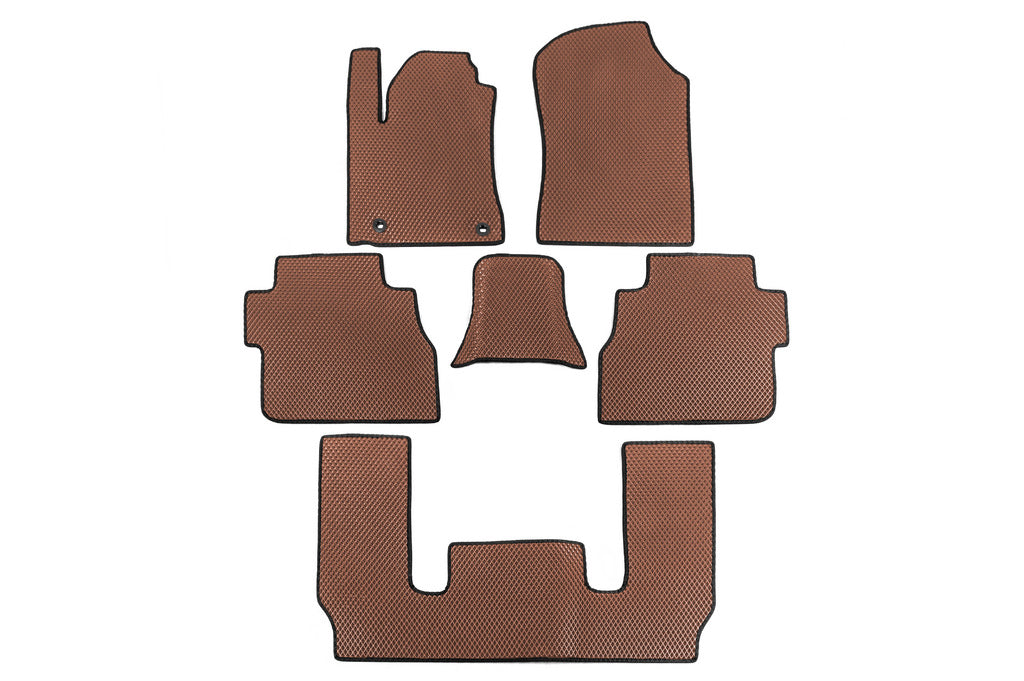 Polyurethane Floor Mats 3 Rows (EVA, Brick Red) for Toyota Sequoia 2007-2022 - image 1