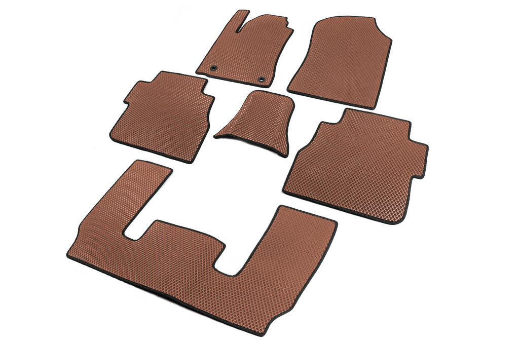 Polyurethane Floor Mats 3 Rows (EVA, Brick Red) for Toyota Sequoia 2007-2022 - image 2