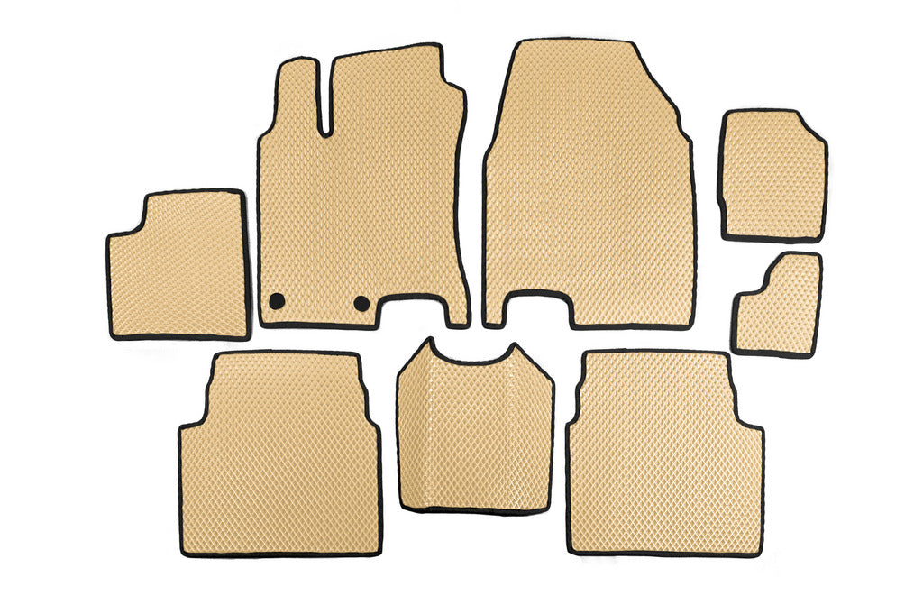 EVA Floor Mats for +2 (3 Rows, Beige) for Nissan Qashqai 2007-2010 - image 1