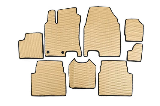 Mats for +2 (3 rows, EVA, Beige) for Nissan Qashqai 2007-2010 - Reelken Auto