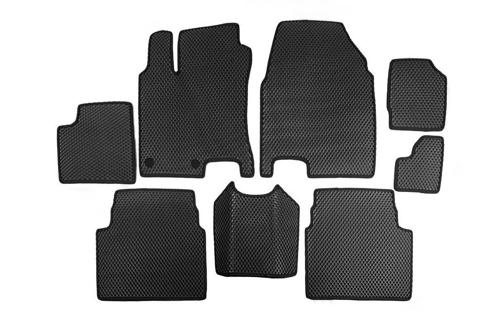 Mats for +2 (3 rows, EVA, black) for Nissan Qashqai 2007-2010 - Reelken Auto