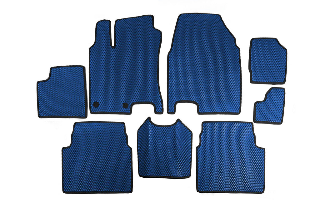 EVA Floor Mats for +2 (3 Rows, Blue) for Nissan Qashqai 2010-2014 - image 1