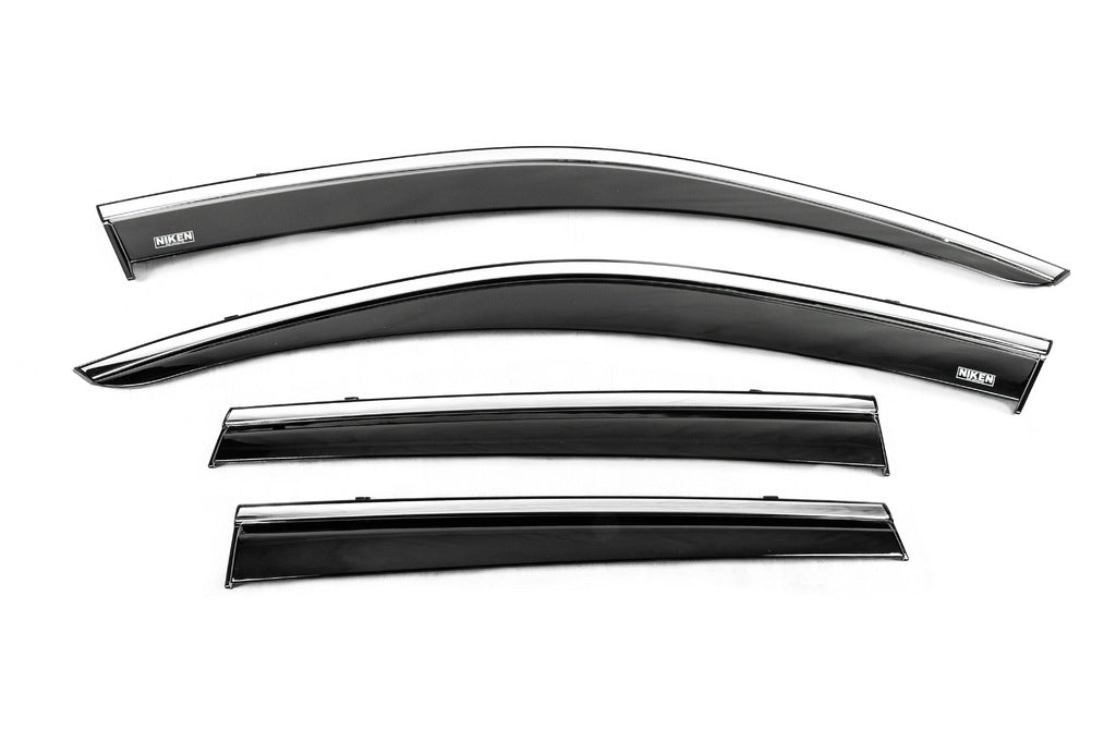 Window Deflectors with Chrome Trim (4 pcs, Niken) for Volkswagen Touareg 2010-2018 - image 3