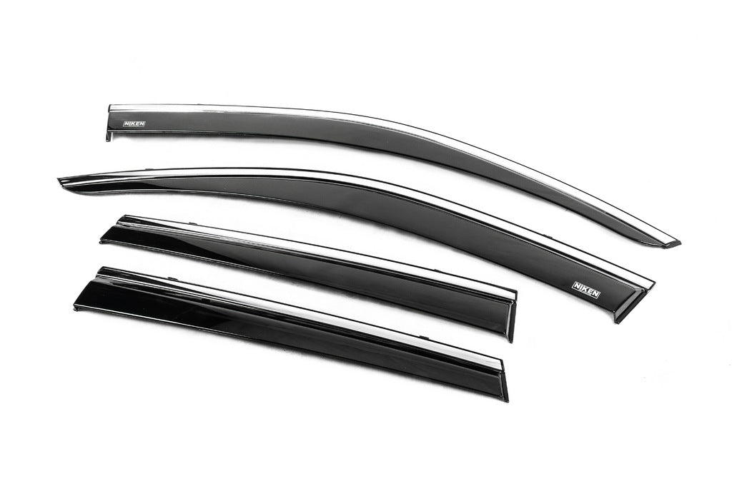 Window Deflectors with Chrome Trim (4 pcs, Niken) for Volkswagen Touareg 2010-2018 - image 4
