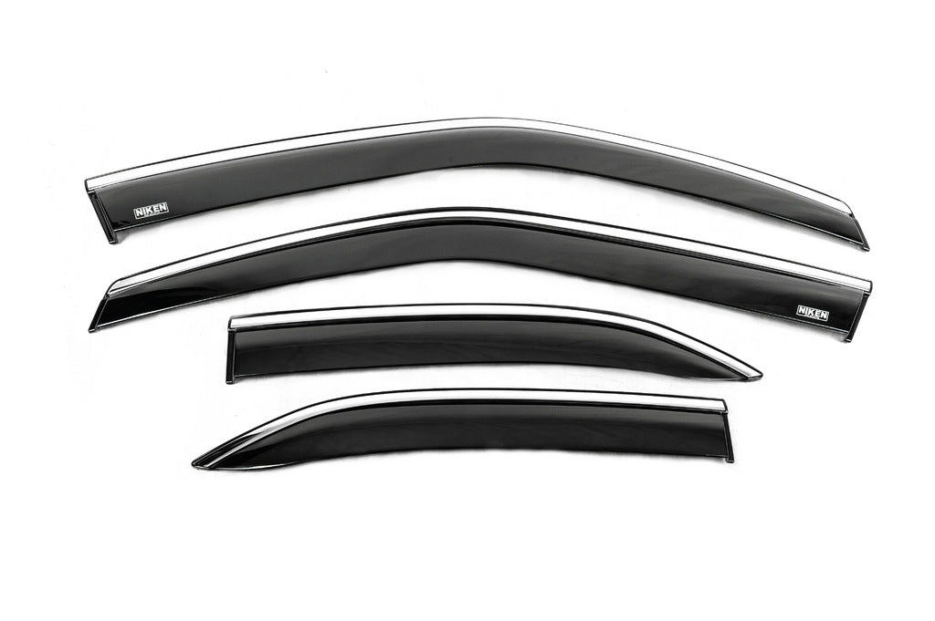 Window deflectors with chrome trim (4 pcs, Niken) for Toyota Yaris/Yaris Cross (XP210) 2020- - image 2