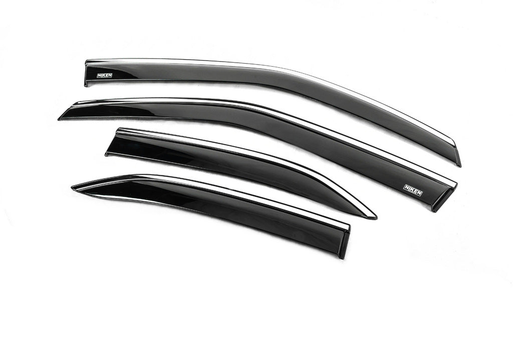 Window deflectors with chrome trim (4 pcs, Niken) for Toyota Yaris/Yaris Cross (XP210) 2020- - image 1