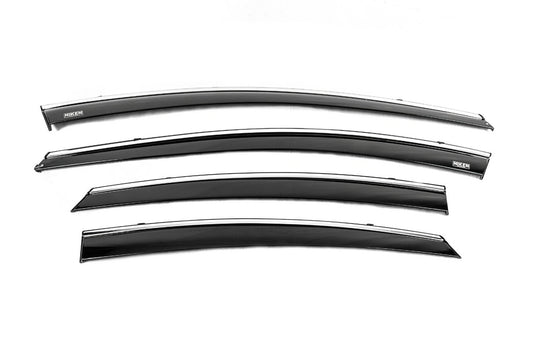 Window deflectors with chrome trim (4 pcs, Niken) for Hyundai Elantra (MD/UD) 2011-2015 - image 1