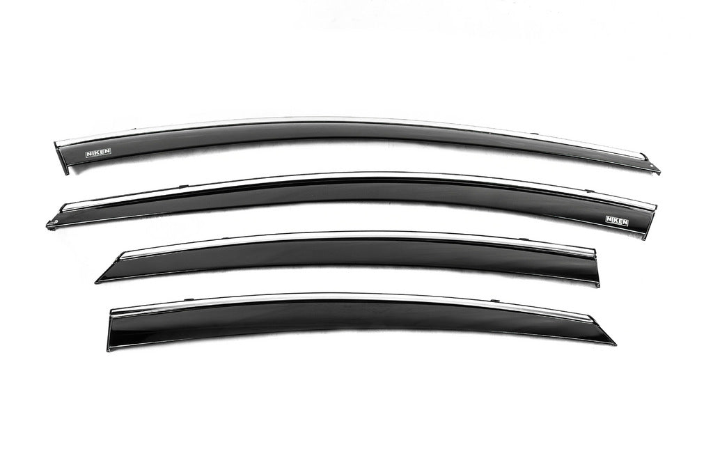 Window deflectors with chrome trim (4 pcs, Niken) for Hyundai Elantra (MD/UD) 2011-2015 - image 1