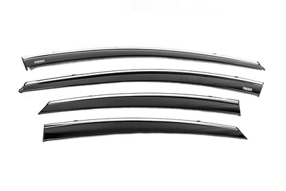 Window deflectors with chrome trim (4 pcs, Niken) for Hyundai Elantra (MD/UD) 2011-2015 - image 1