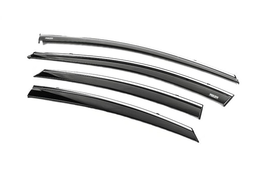 Window deflectors with chrome trim (4 pcs, Niken) for Hyundai Elantra (MD/UD) 2011-2015 - image 2